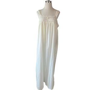 Vintage Victoria's Secret Country Long Night Gown size Large Cotton Boho Cottage